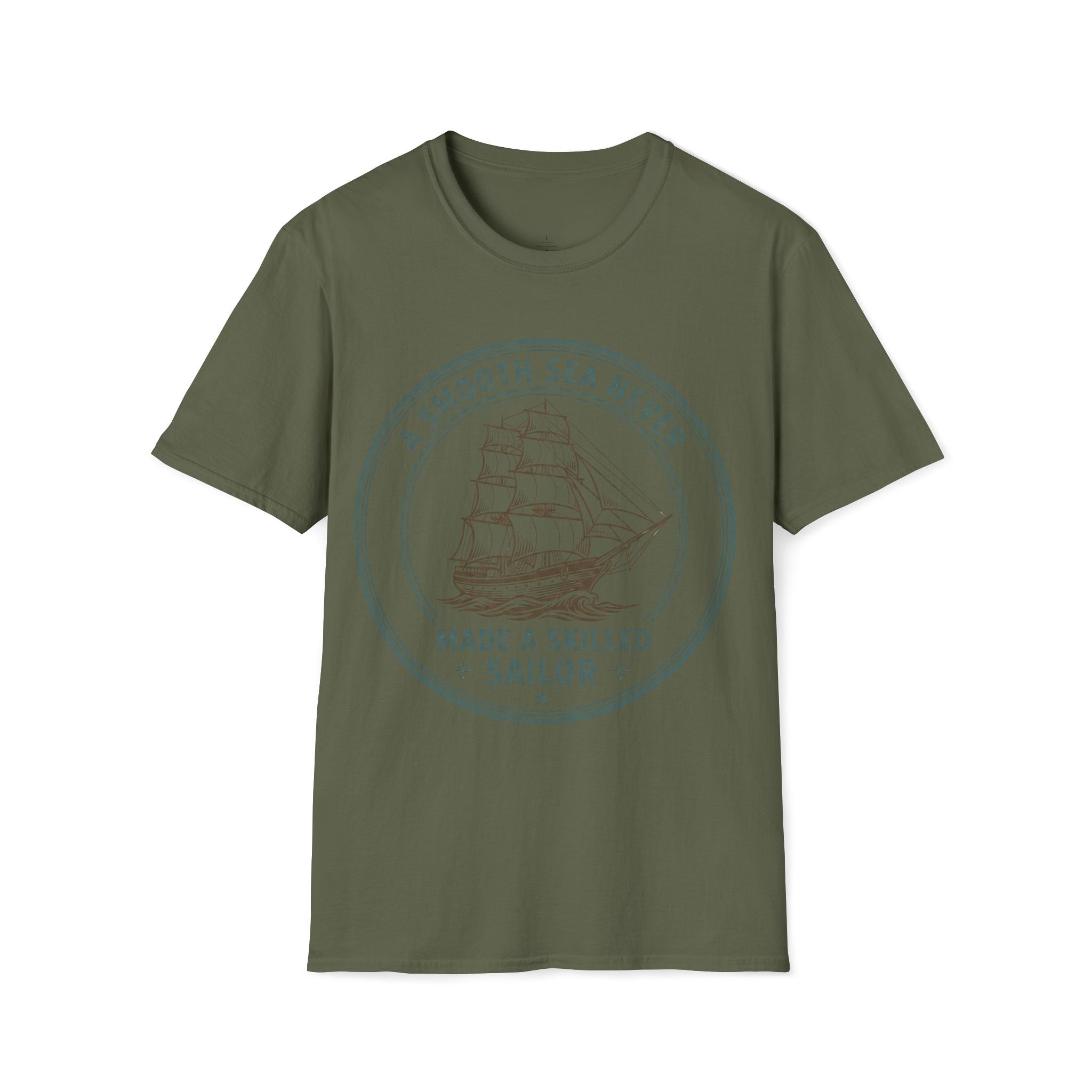 Printify T-Shirt Military Green / S Smooth Seas