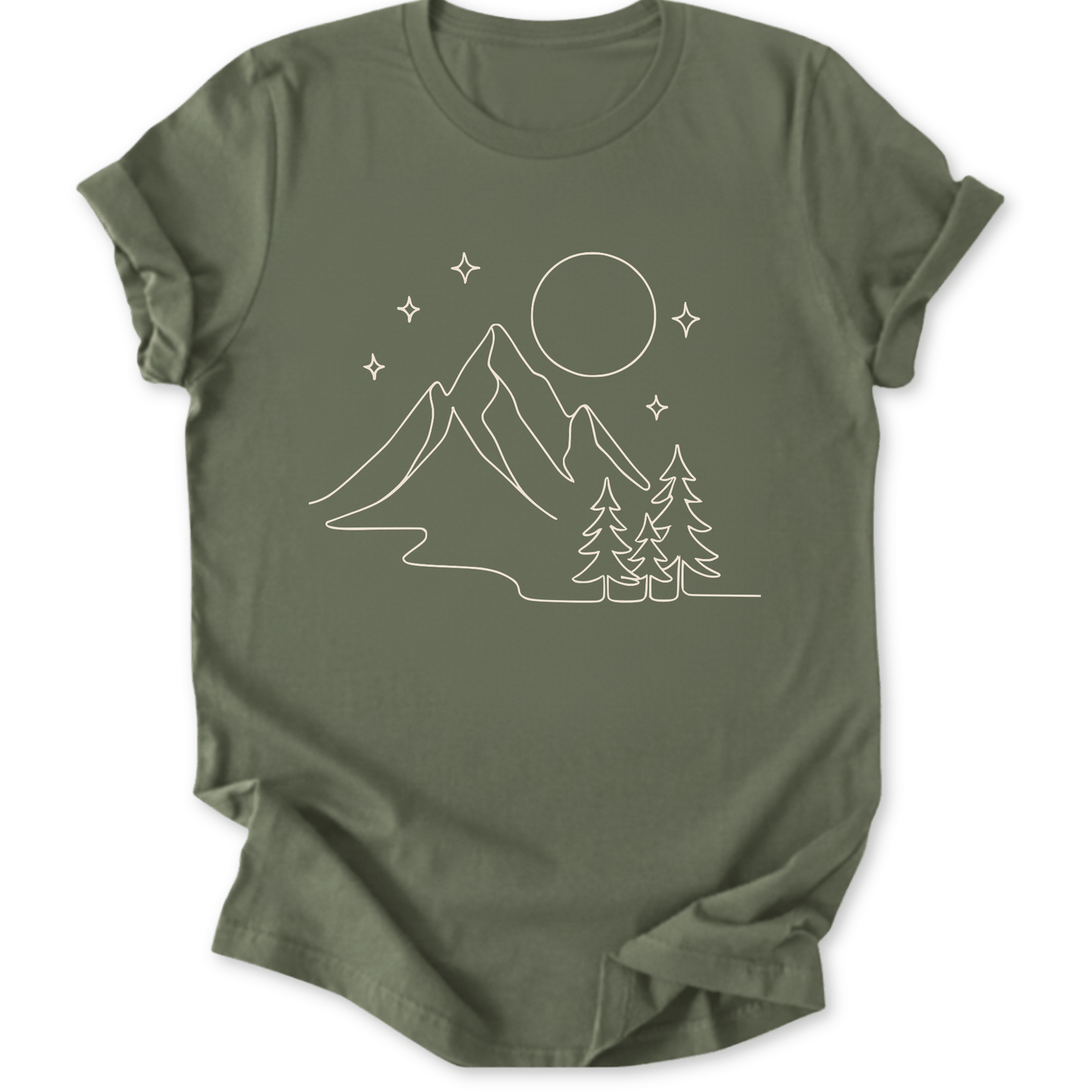 Printify T-Shirt Military Green / S Starry Night