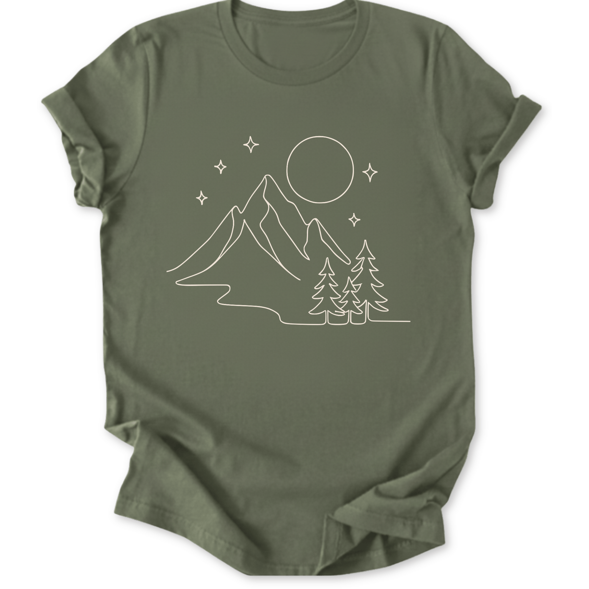 Printify T-Shirt Military Green / S Starry Night