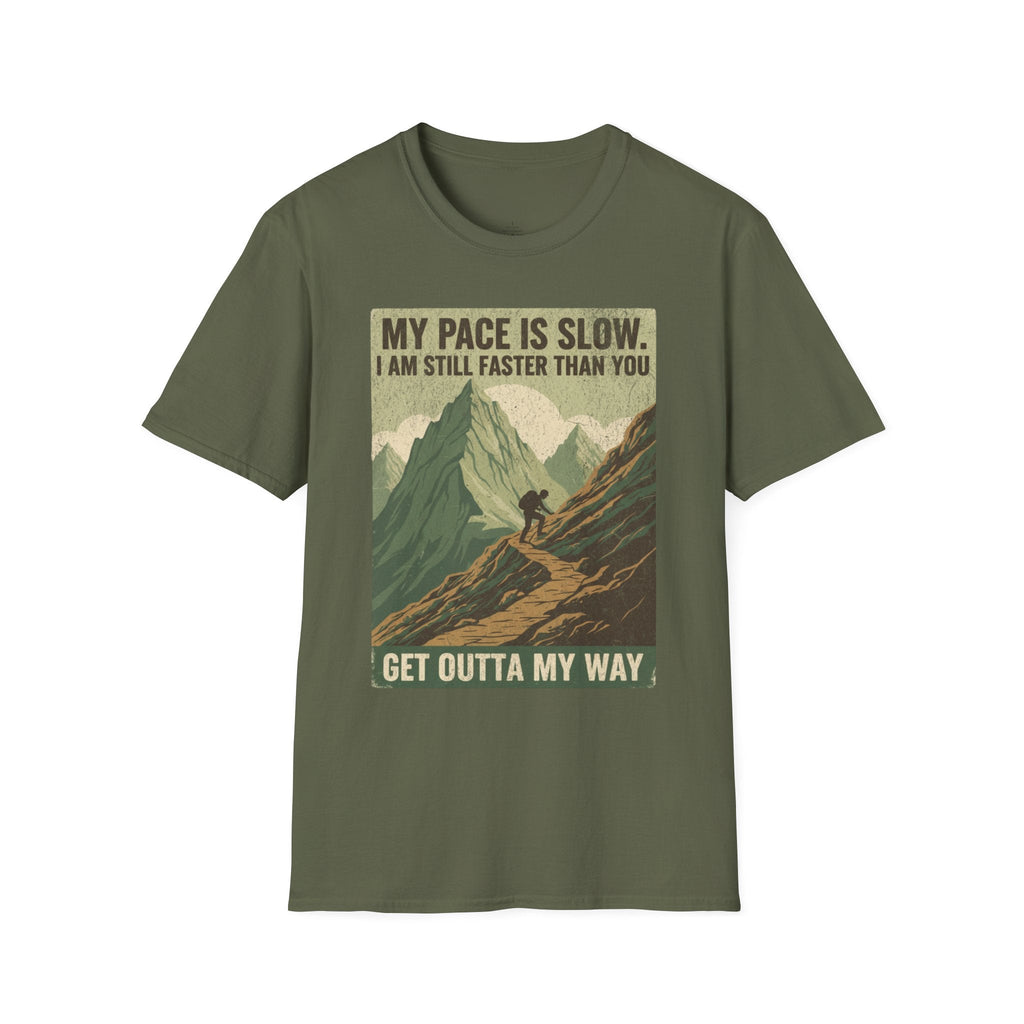 Printify T-Shirt Military Green / S Trump Hikes - Faster Than you