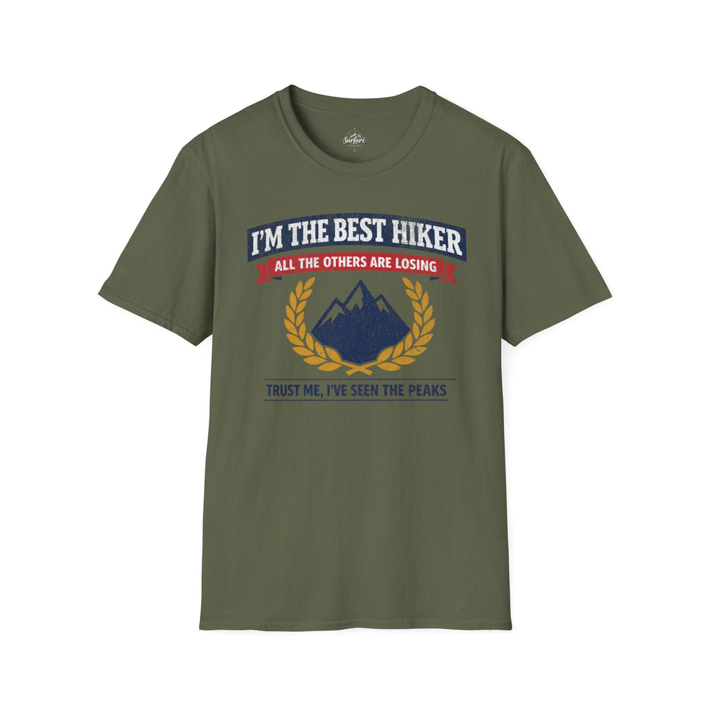 Printify T-Shirt Military Green / S Trump Hikes - I'm The Best Hiker