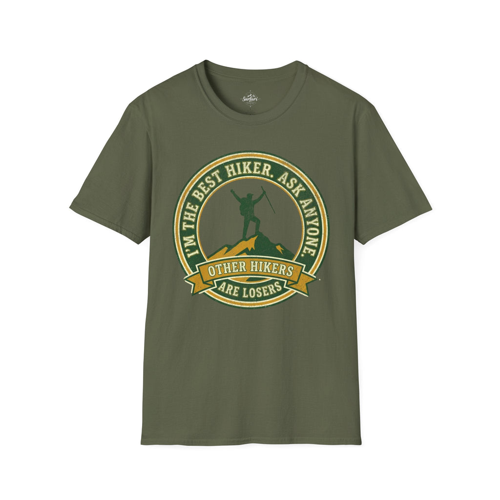 Printify T-Shirt Military Green / S Trump Hikes - I'm the Best Hiker