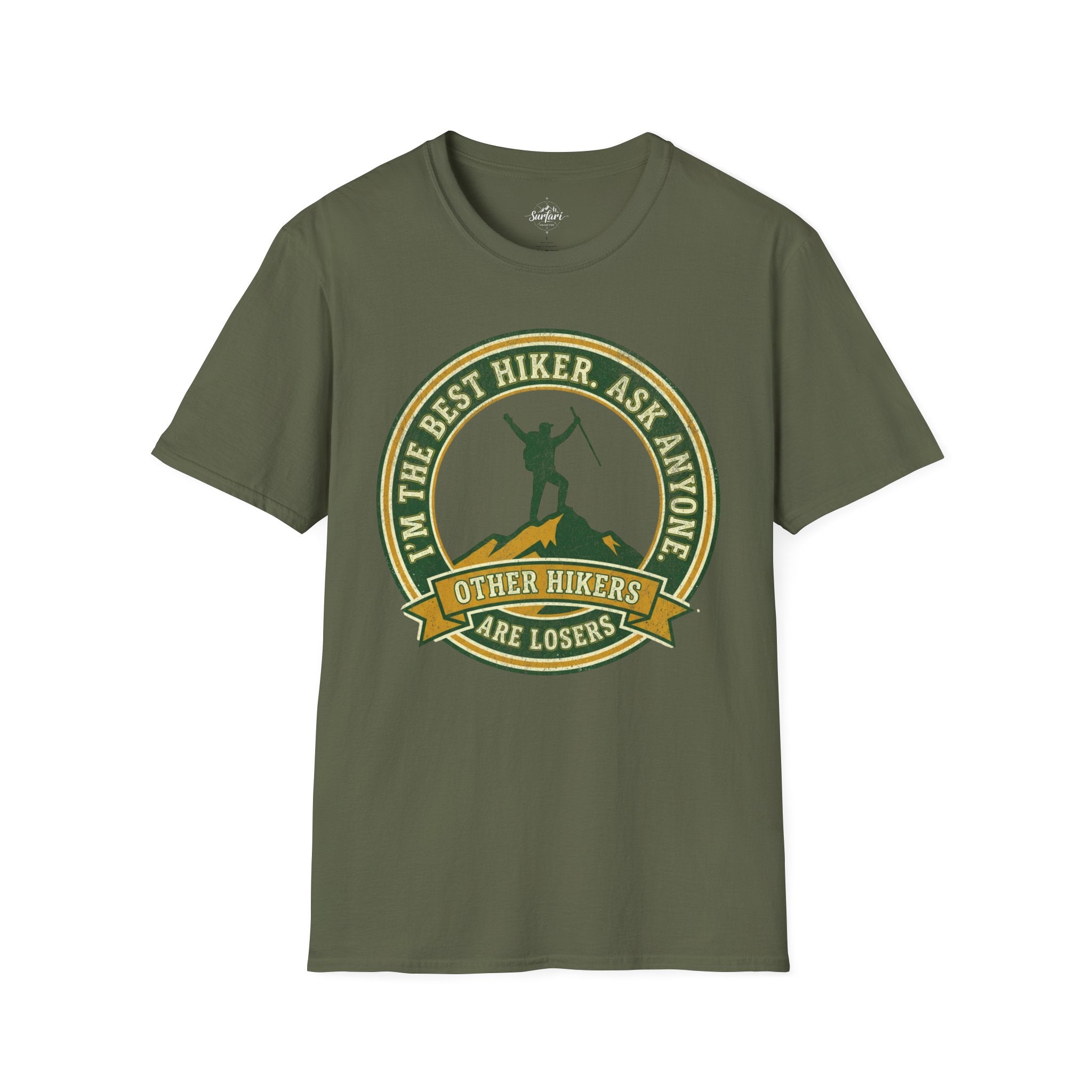 Printify T-Shirt Military Green / S Trump Hikes - I'm the Best Hiker