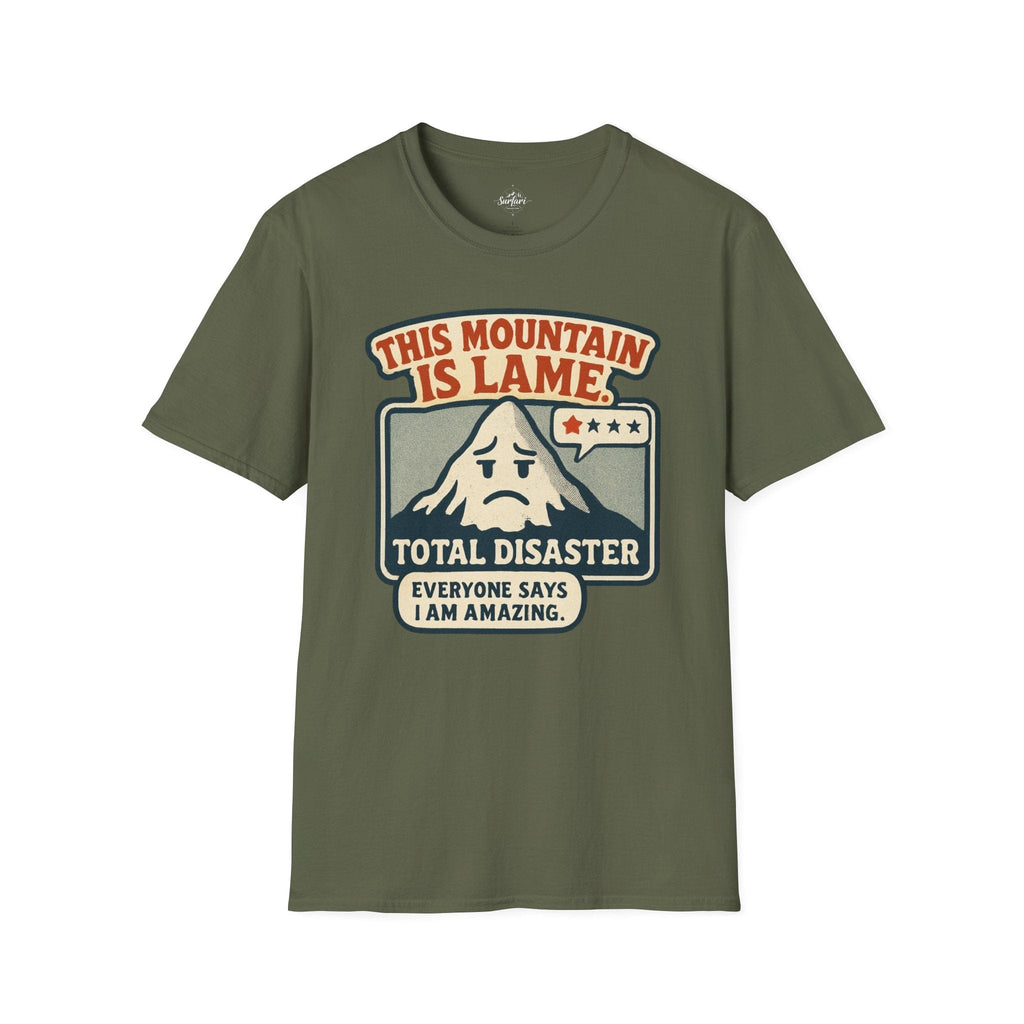 Printify T-Shirt Military Green / S Trump Hikes - This Mountain is Lame