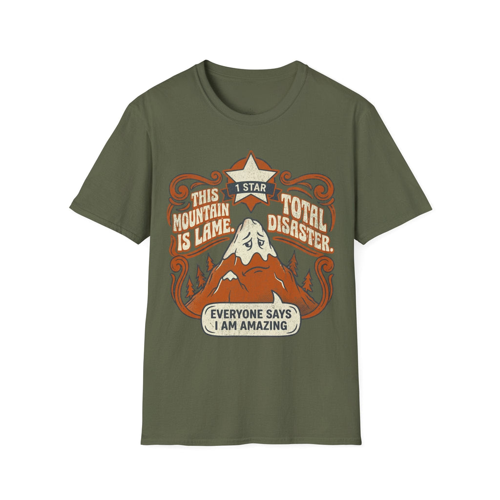 Printify T-Shirt Military Green / S Trump Hikes - This Mountain is Lame