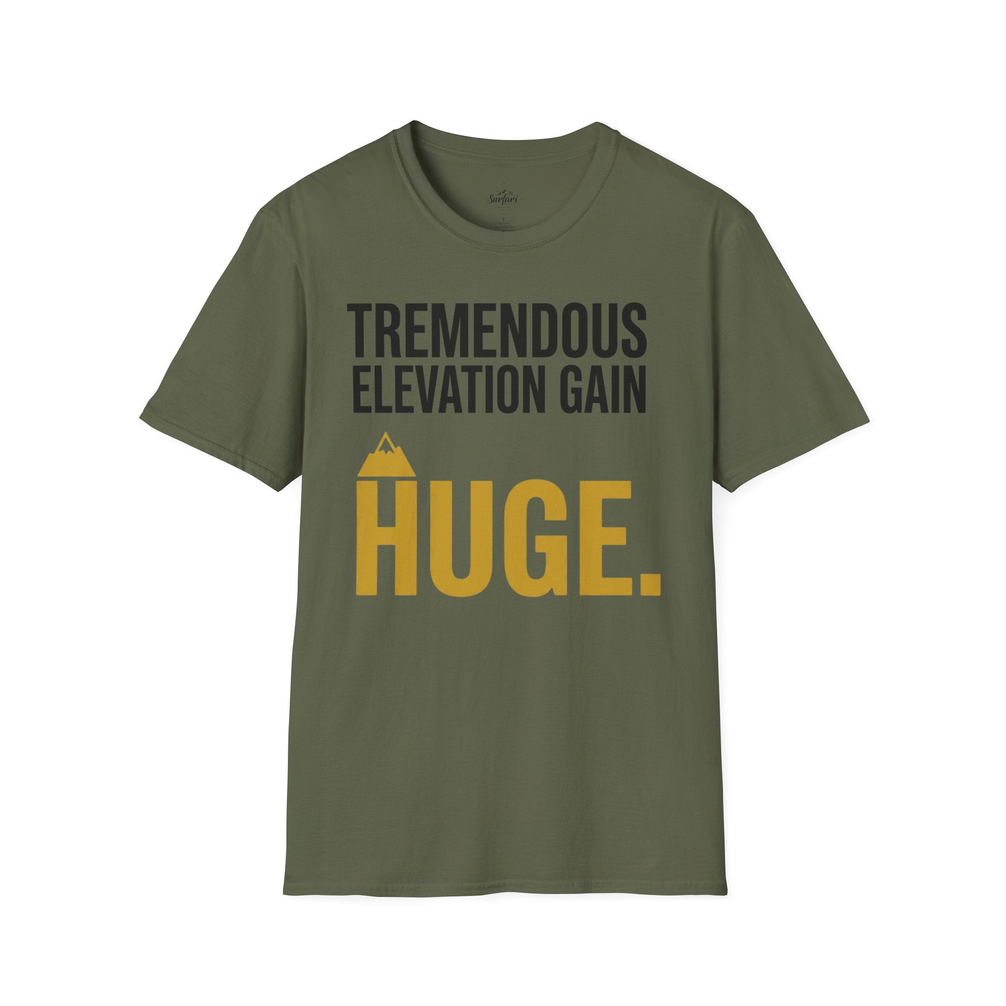 Printify T-Shirt Military Green / S Trump Hikes - Tremendous Elevation Gain