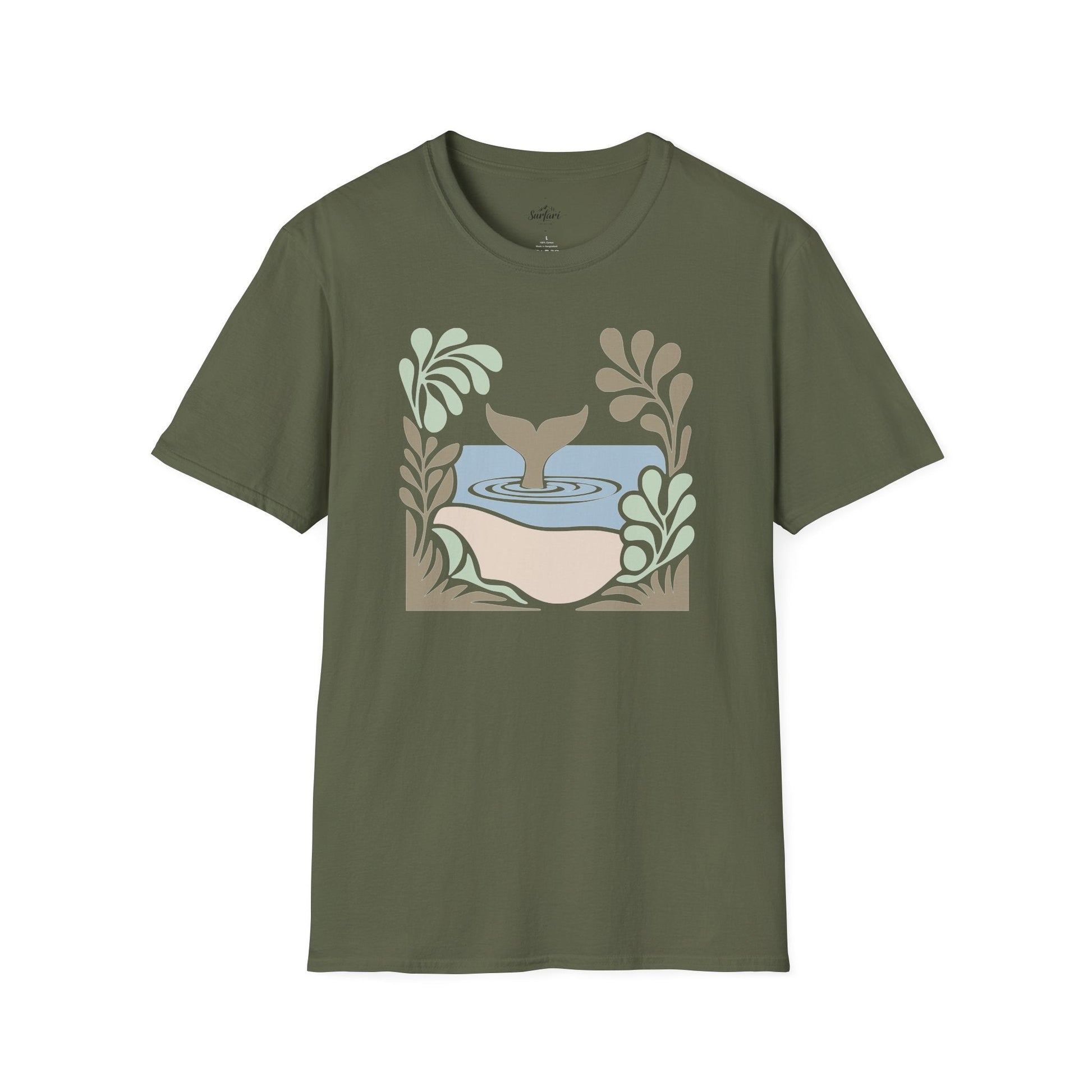 Printify T-Shirt Military Green / S Whale Tale