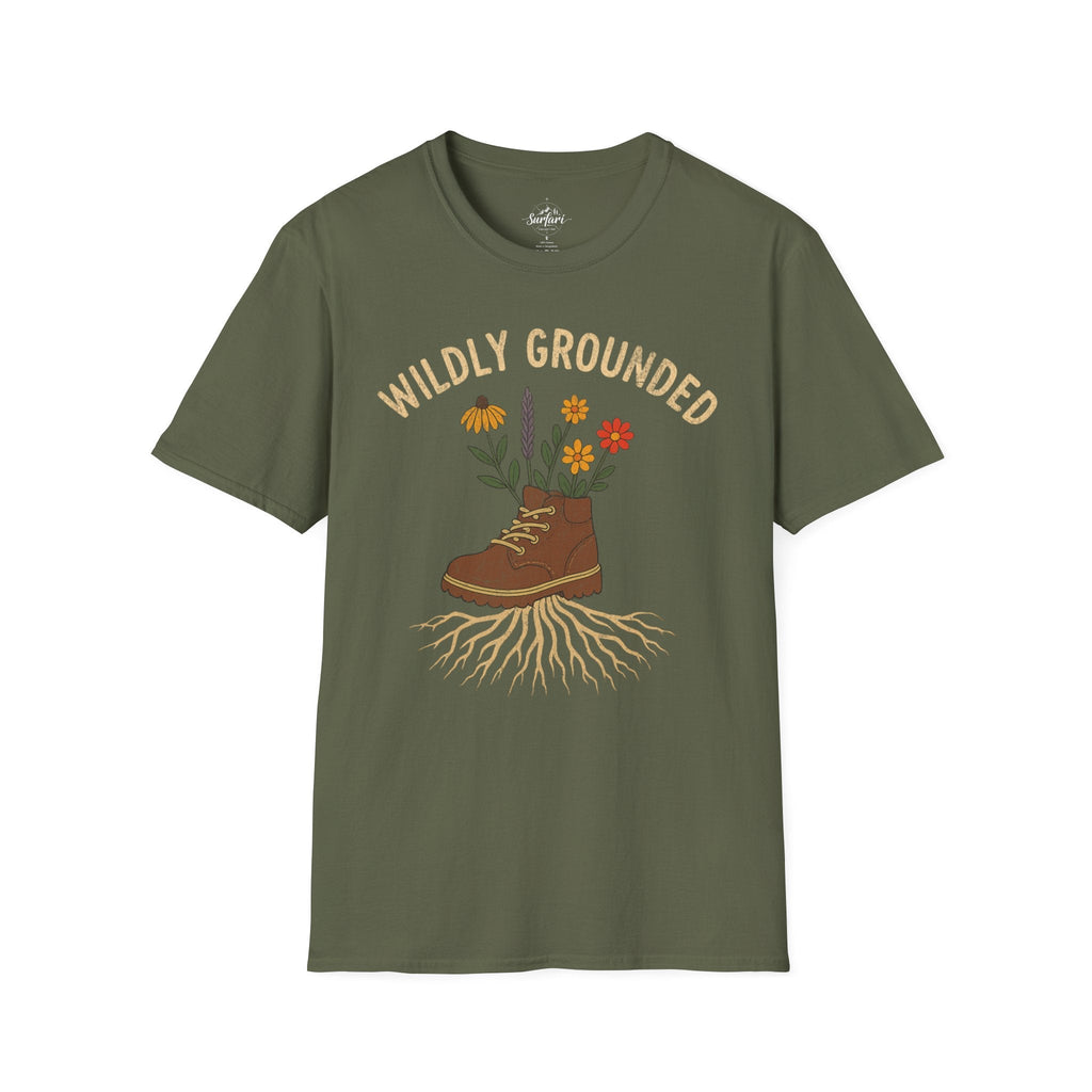 Printify T-Shirt Military Green / S Wildly Grounded