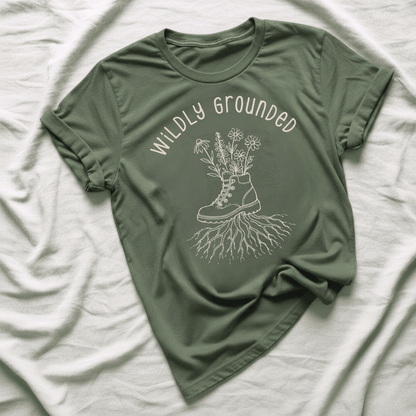 Printify T-Shirt Military Green / S Wildly Grounded