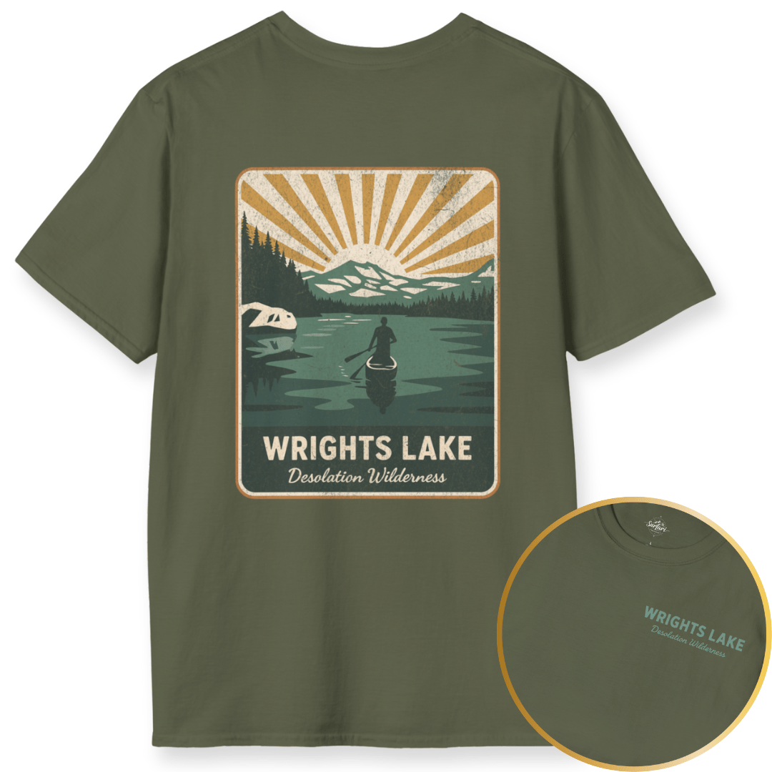 Printify T-Shirt Military Green / S Wrights Lake Desolation Wilderness
