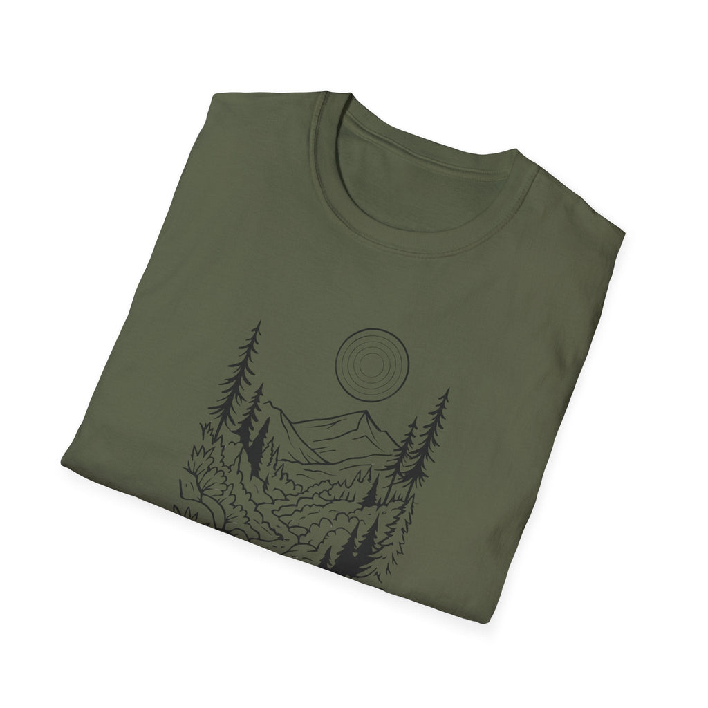 Printify T-Shirt Moonlit Mountain Landscape T-Shirt
