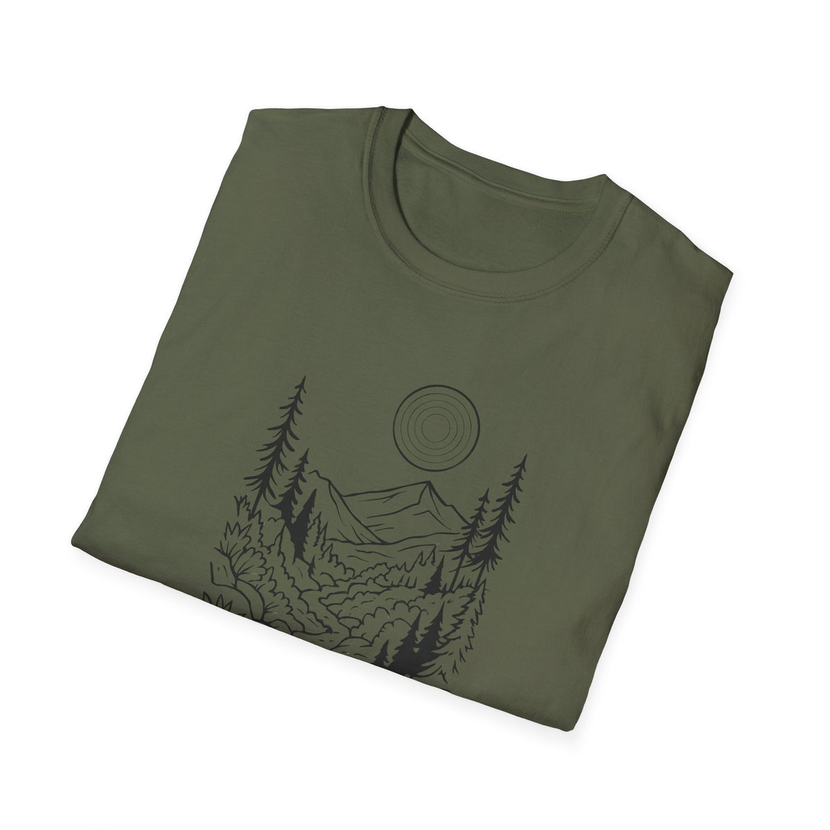 Printify T-Shirt Moonlit Mountain Landscape T-Shirt