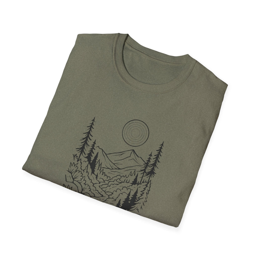 Printify T-Shirt Moonlit Mountain Landscape T-Shirt