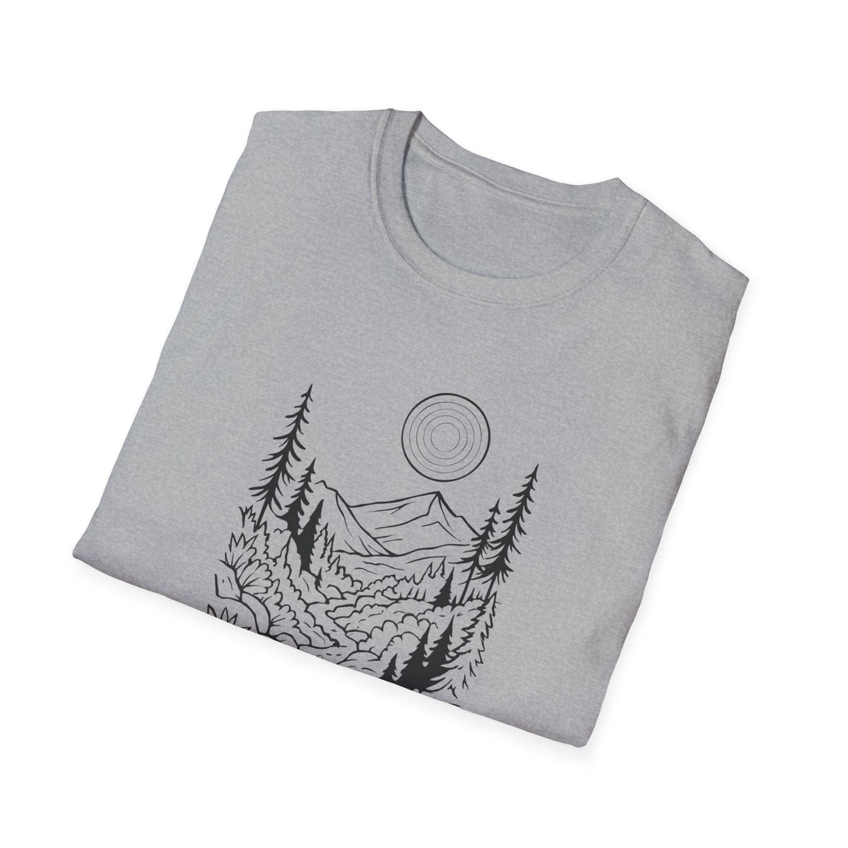 Printify T-Shirt Moonlit Mountain Landscape T-Shirt