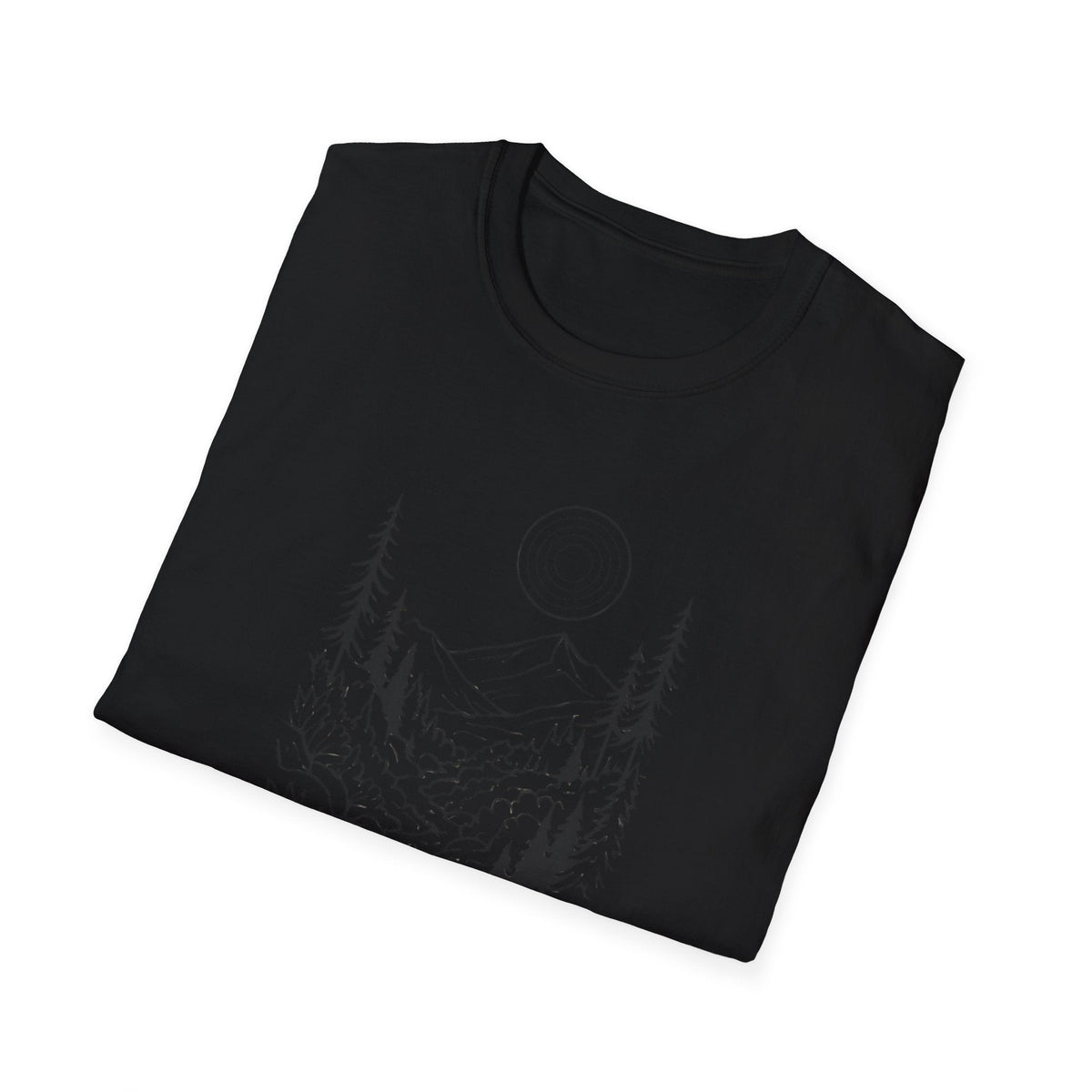 Printify T-Shirt Moonlit Mountain Landscape T-Shirt