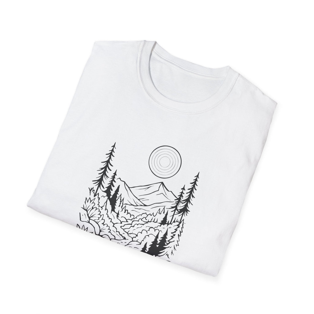 Printify T-Shirt Moonlit Mountain Landscape T-Shirt