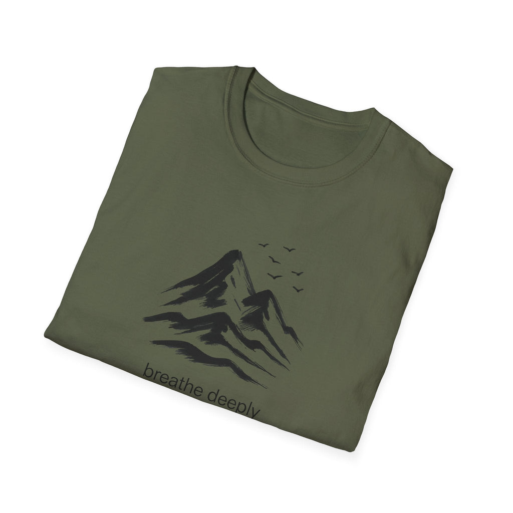 Printify T-Shirt Mountains and birds T-Shirt