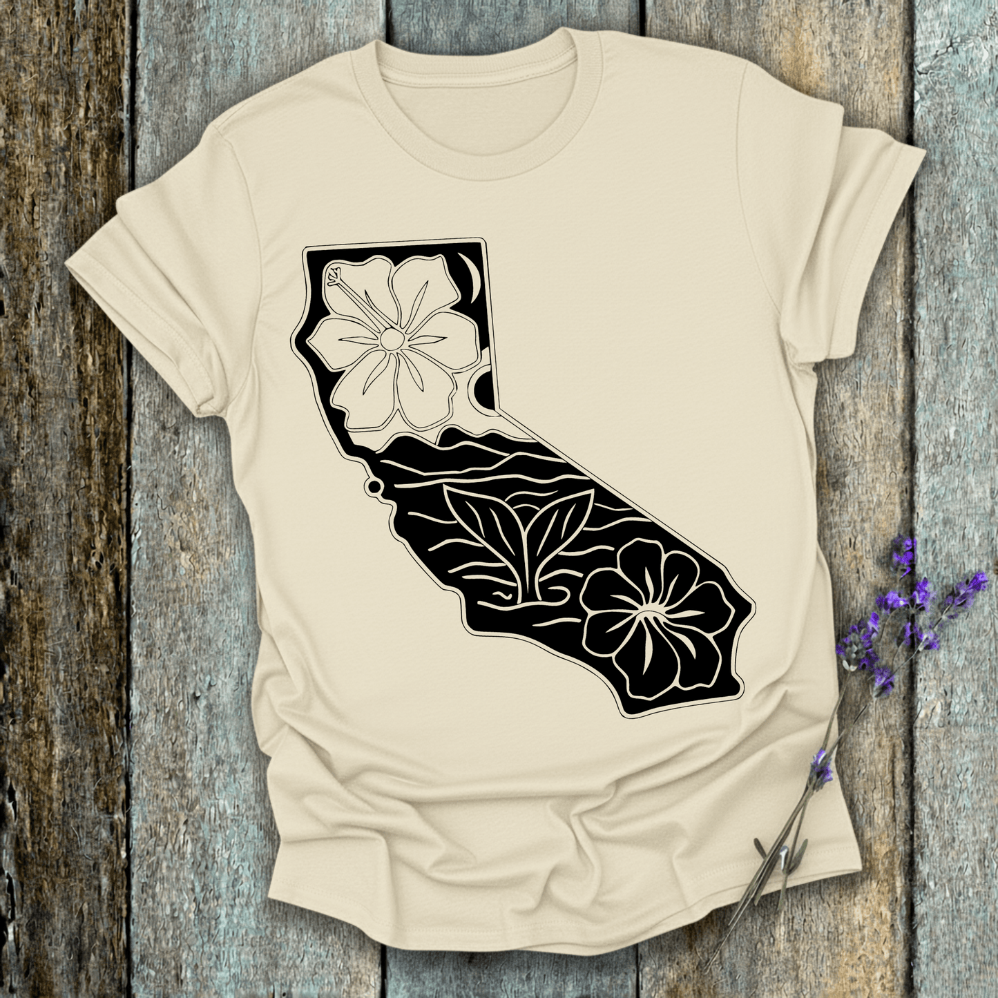 Printify T-Shirt Natural / S California Whale Tail T-Shirt