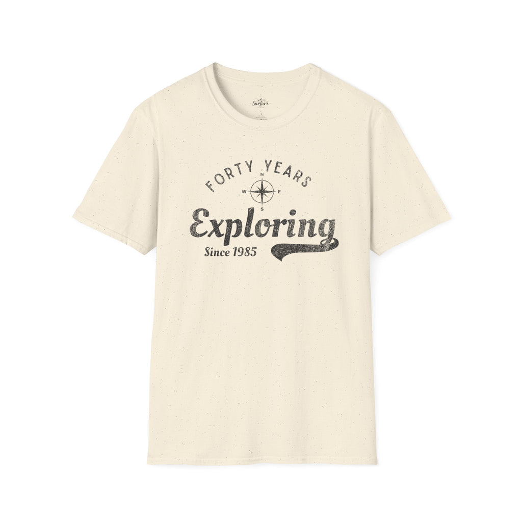 Printify T-Shirt Natural / S Exploring Since 1985