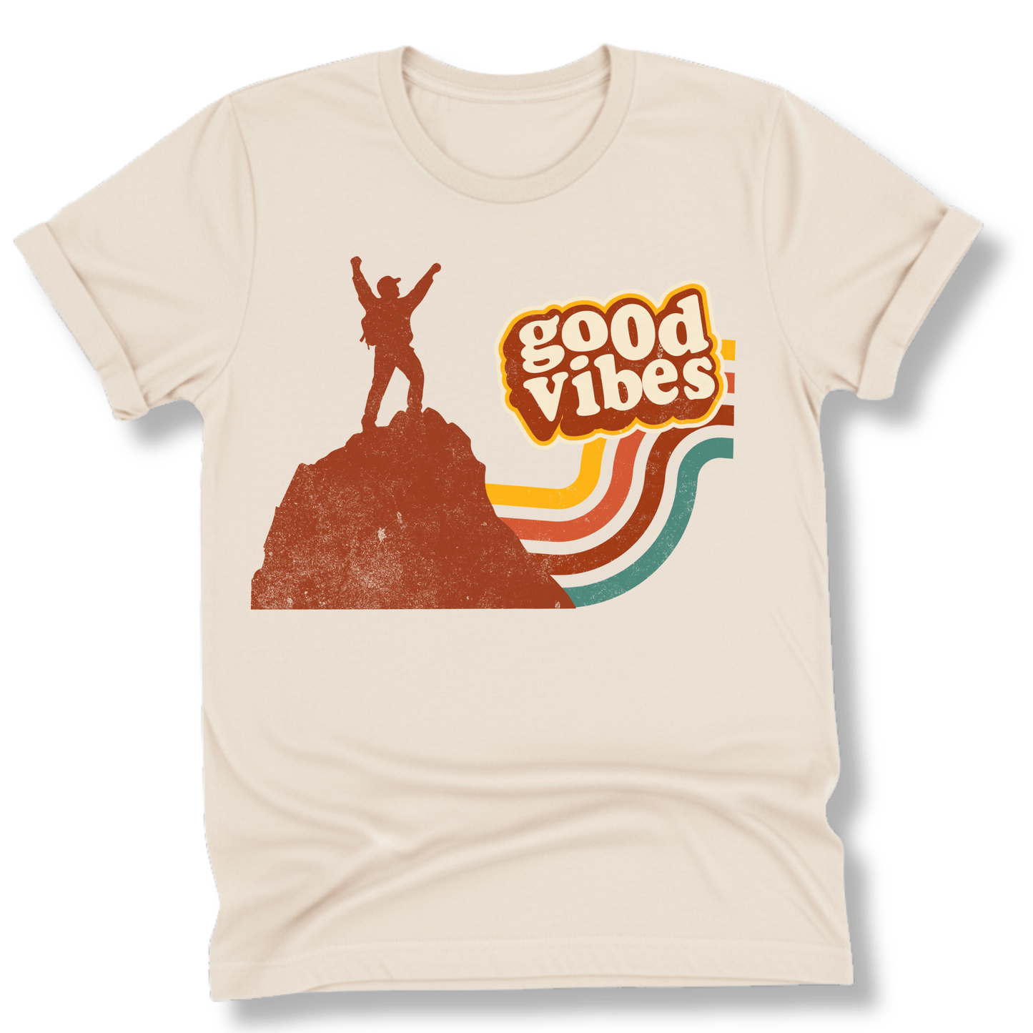 Printify T-Shirt Natural / S Good Vibes Hiker