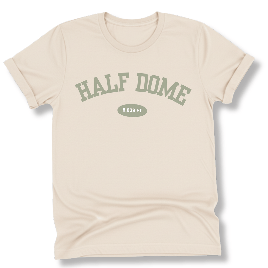 Printify T-Shirt Natural / S Half Dome 8,839 FT Varsity