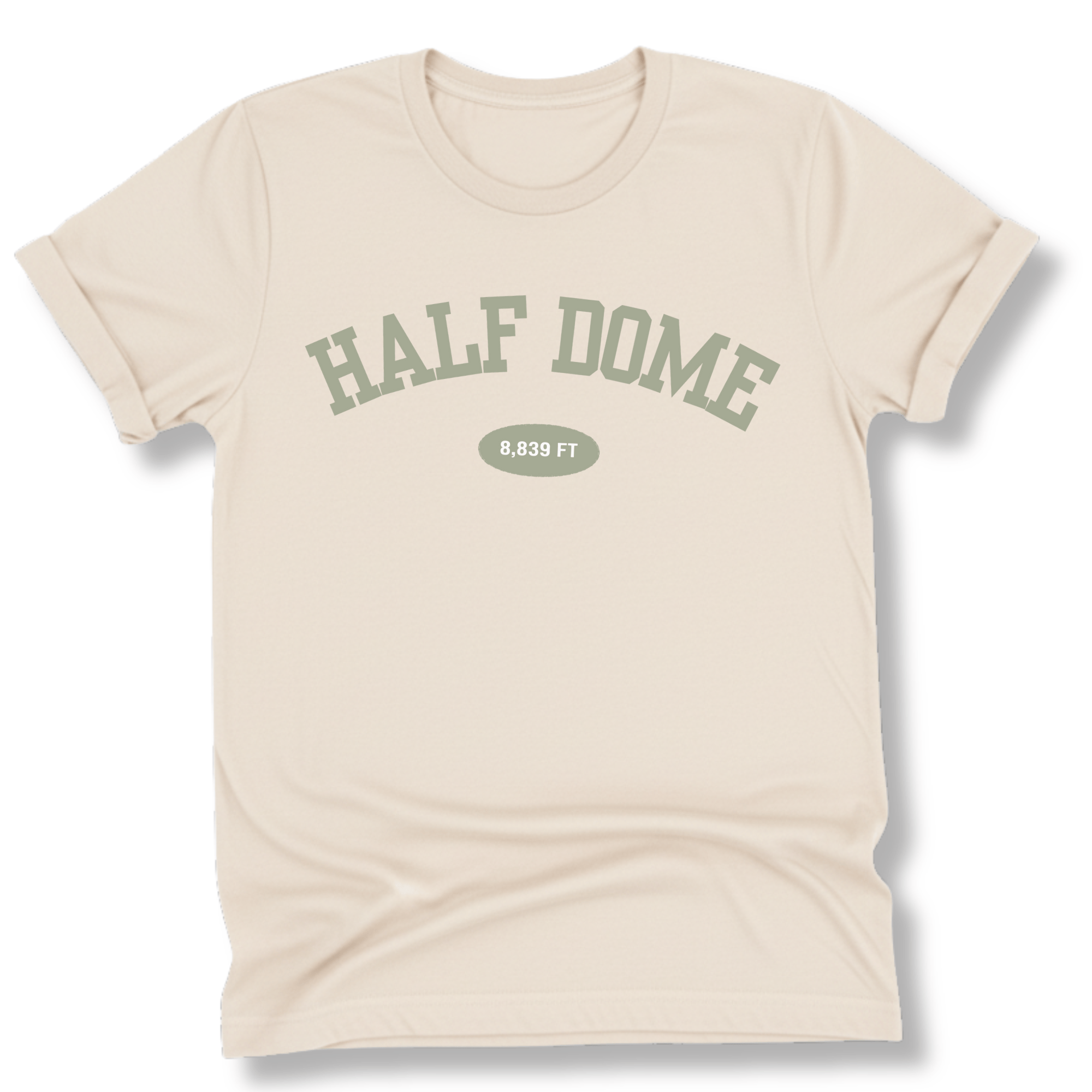 Printify T-Shirt Natural / S Half Dome 8,839 FT Varsity