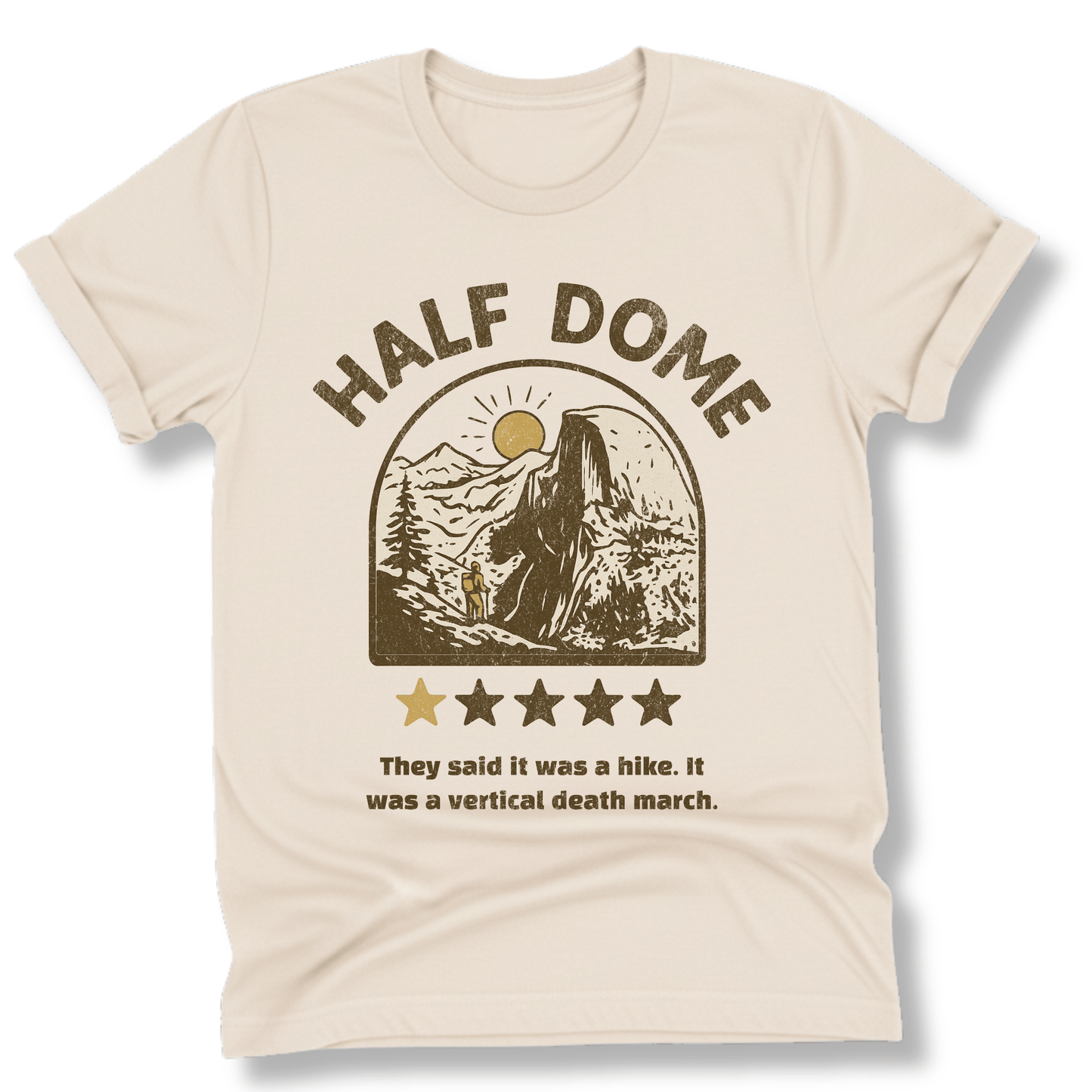 Printify T-Shirt Natural / S Half Dome One Star Review T-Shirt