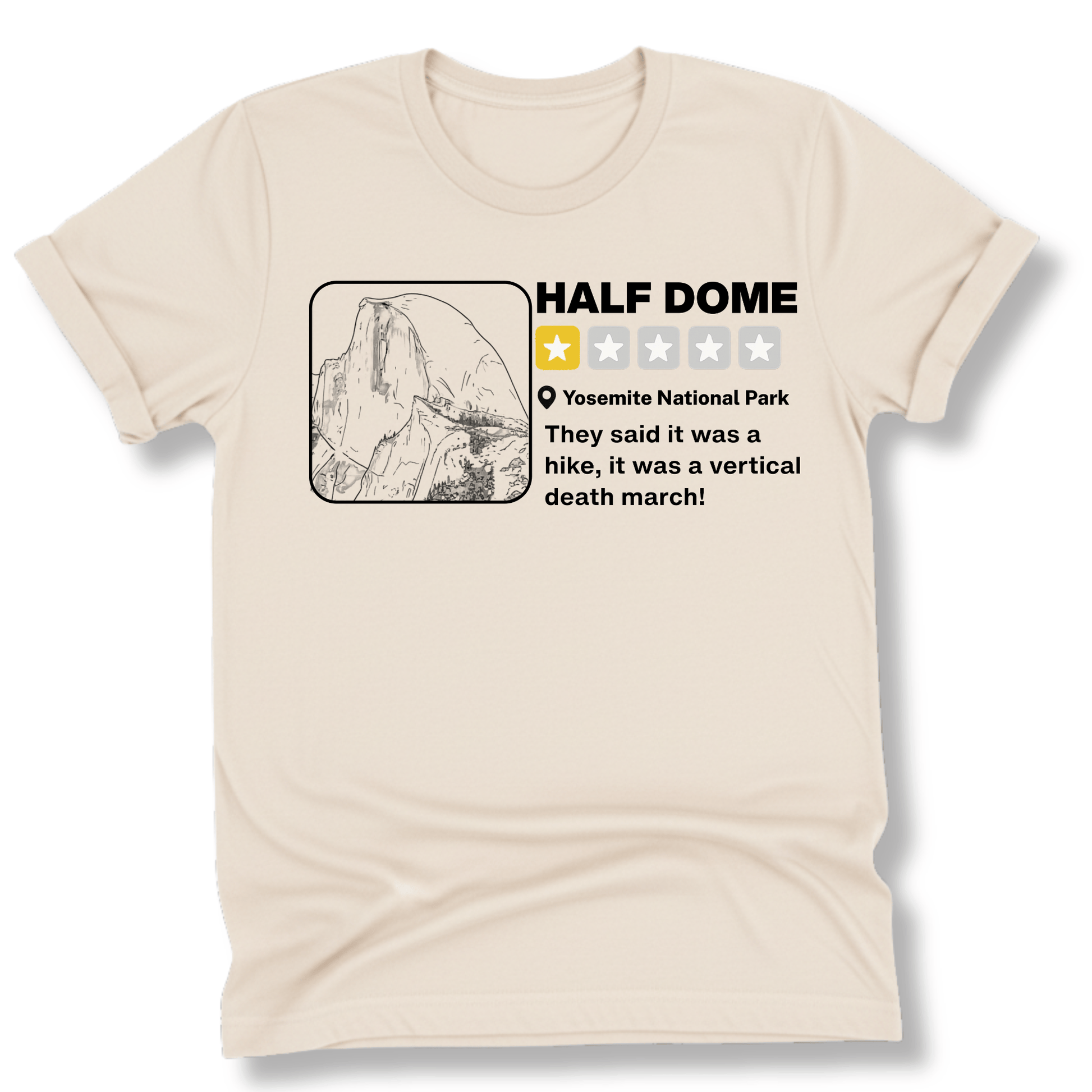 Printify T-Shirt Natural / S Half Dome Yelp Review