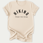 Printify T-Shirt Natural / S Hiking  Cheaper Than Therapy