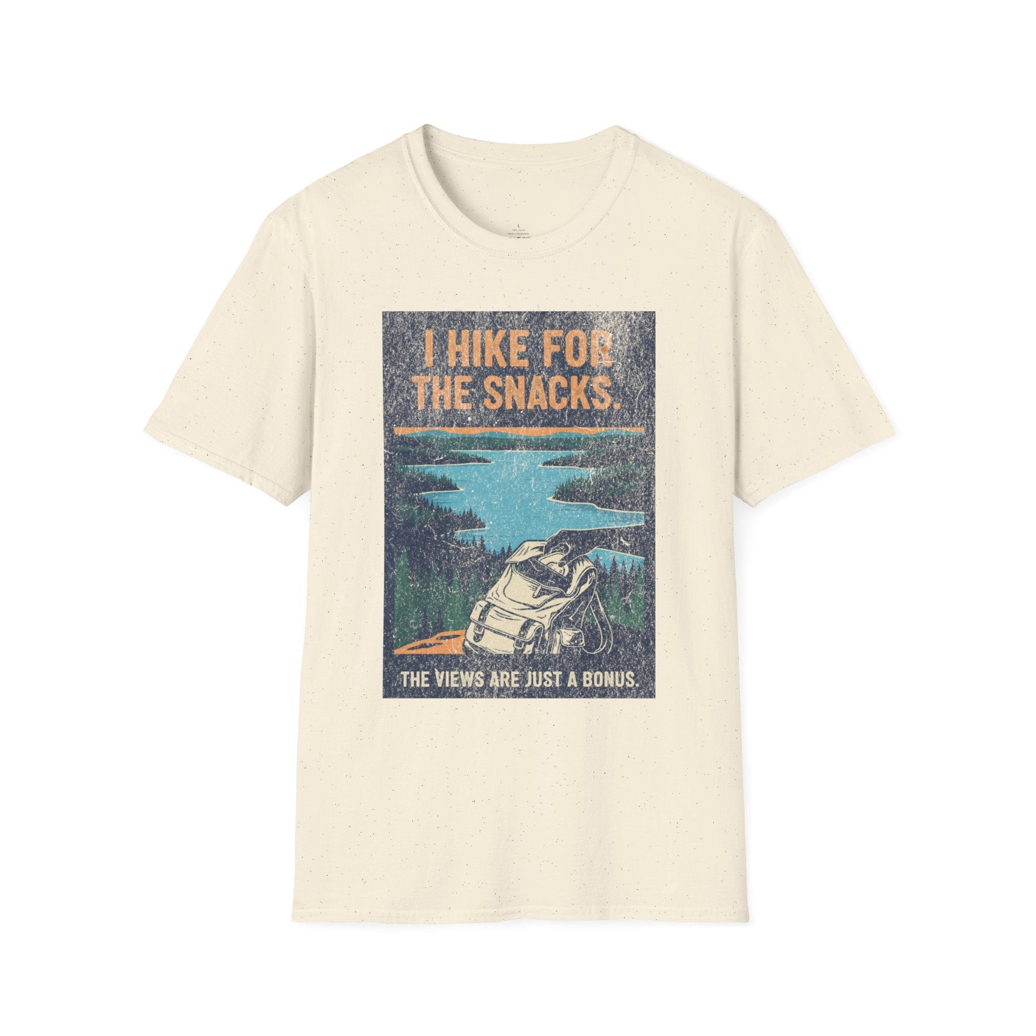 Printify T-Shirt Natural / S Hiking for Snacks
