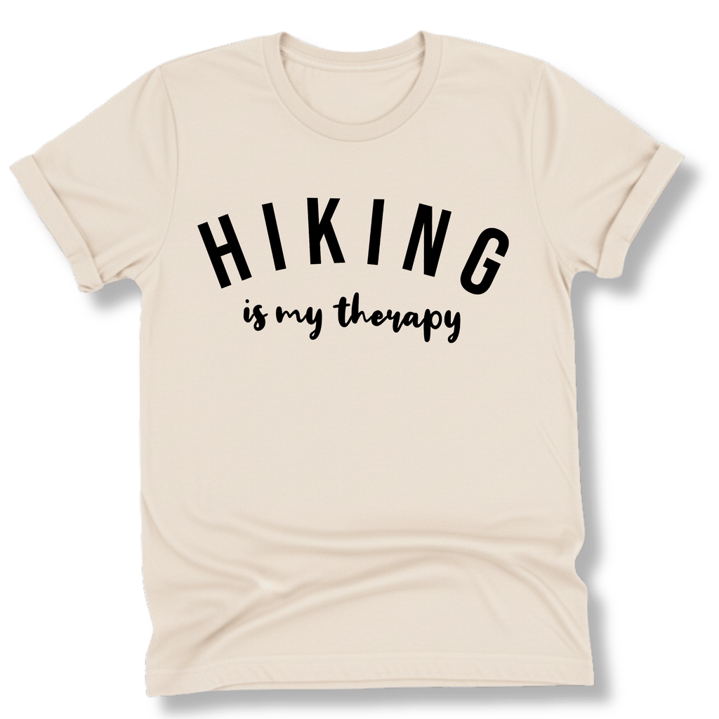 Printify T-Shirt Natural / S Hiking is my therapy