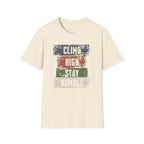 Printify T-Shirt Natural / S Hiking T-Shirt - Climb High, Stay Humble Inspirational Shirt