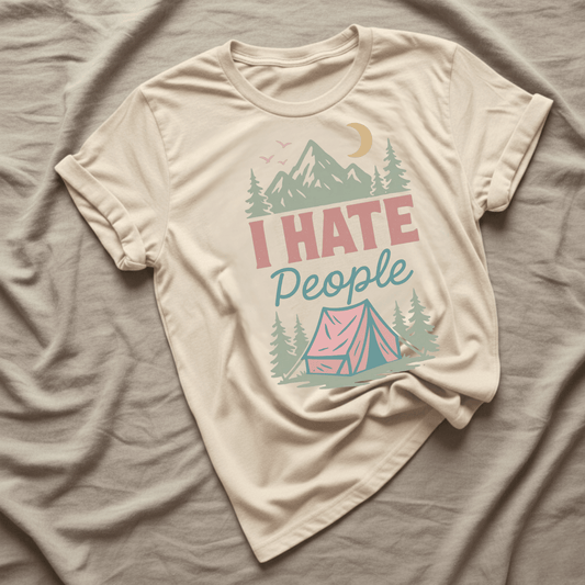Printify T-Shirt Natural / S I hate people