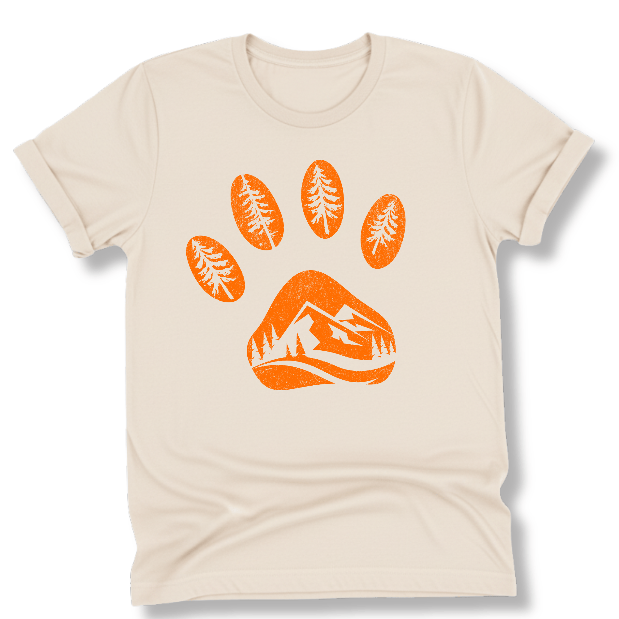 Printify T-Shirt Natural / S Mountain Dog paw print