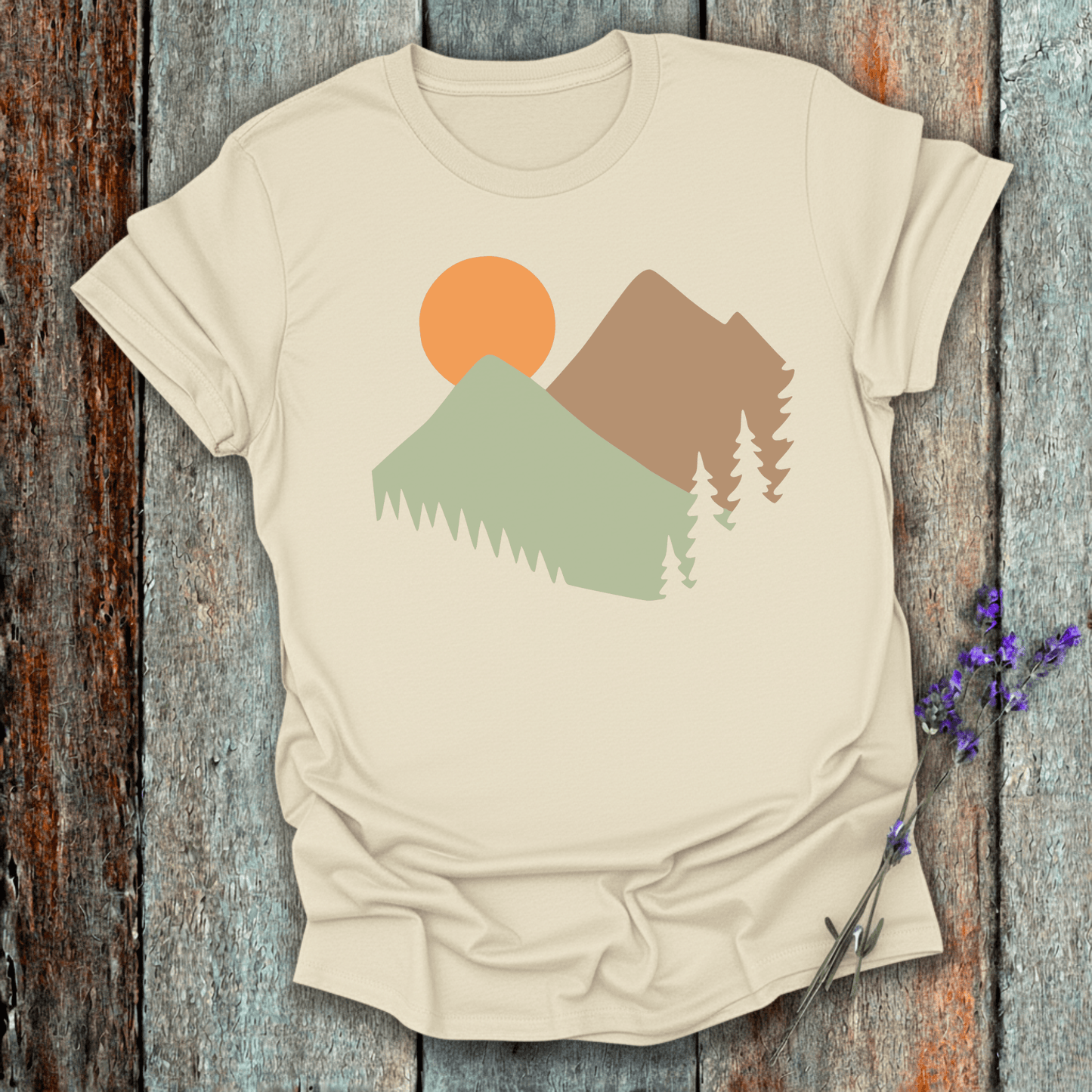 Printify T-Shirt Natural / S Mountain sunrise
