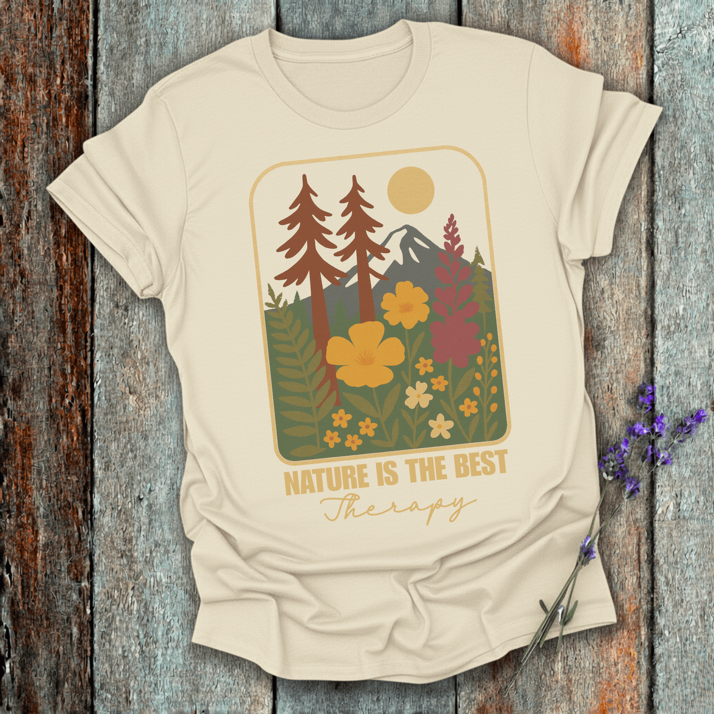 Printify T-Shirt Natural / S Nature is my therapy
