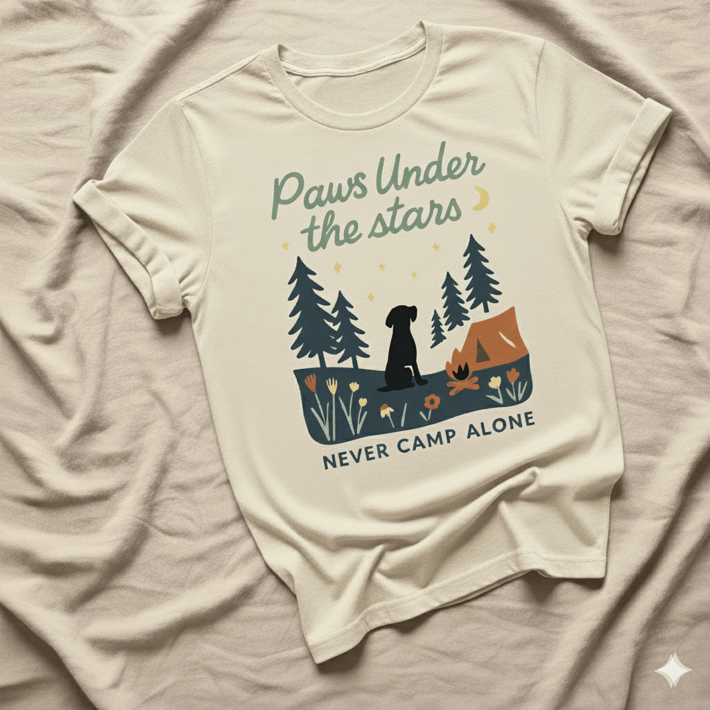 Printify T-Shirt Natural / S Paws Under the Stars