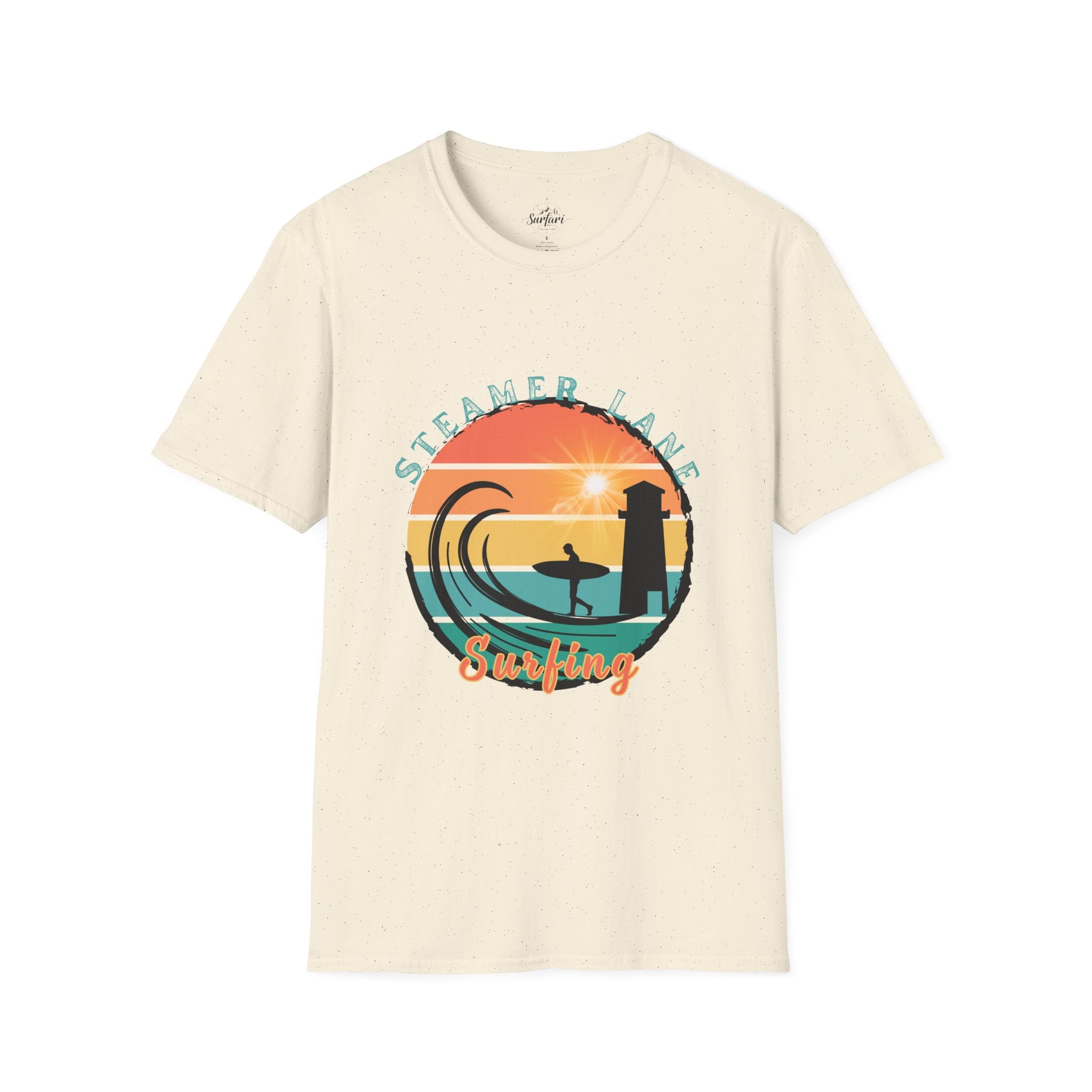 Printify T-Shirt Natural / S Pleasure Point Surfing T-Shirt