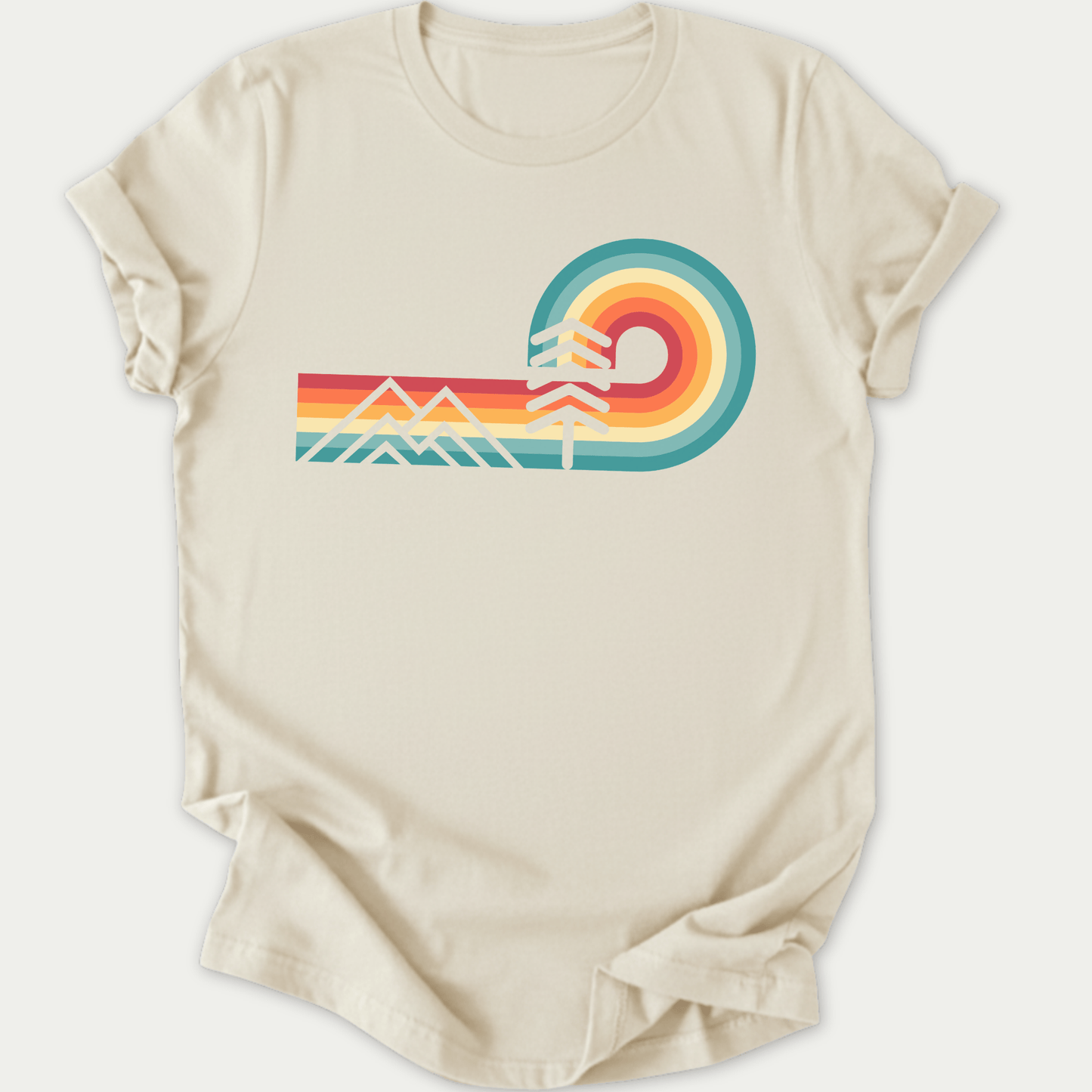 Printify T-Shirt Natural / S Rainbows & Mountains