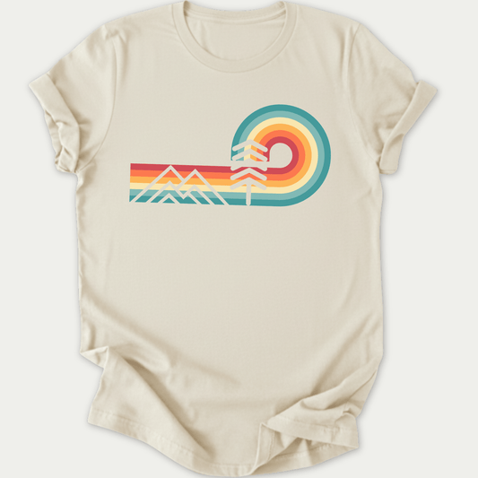 Printify T-Shirt Natural / S Rainbows & Mountains