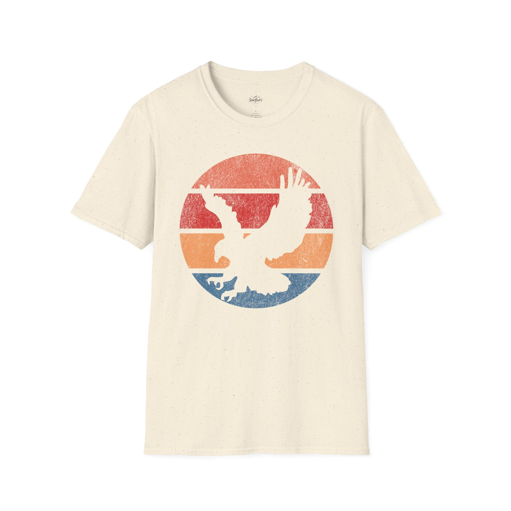 Printify T-Shirt Natural / S Retro Sunset Bald Eagle