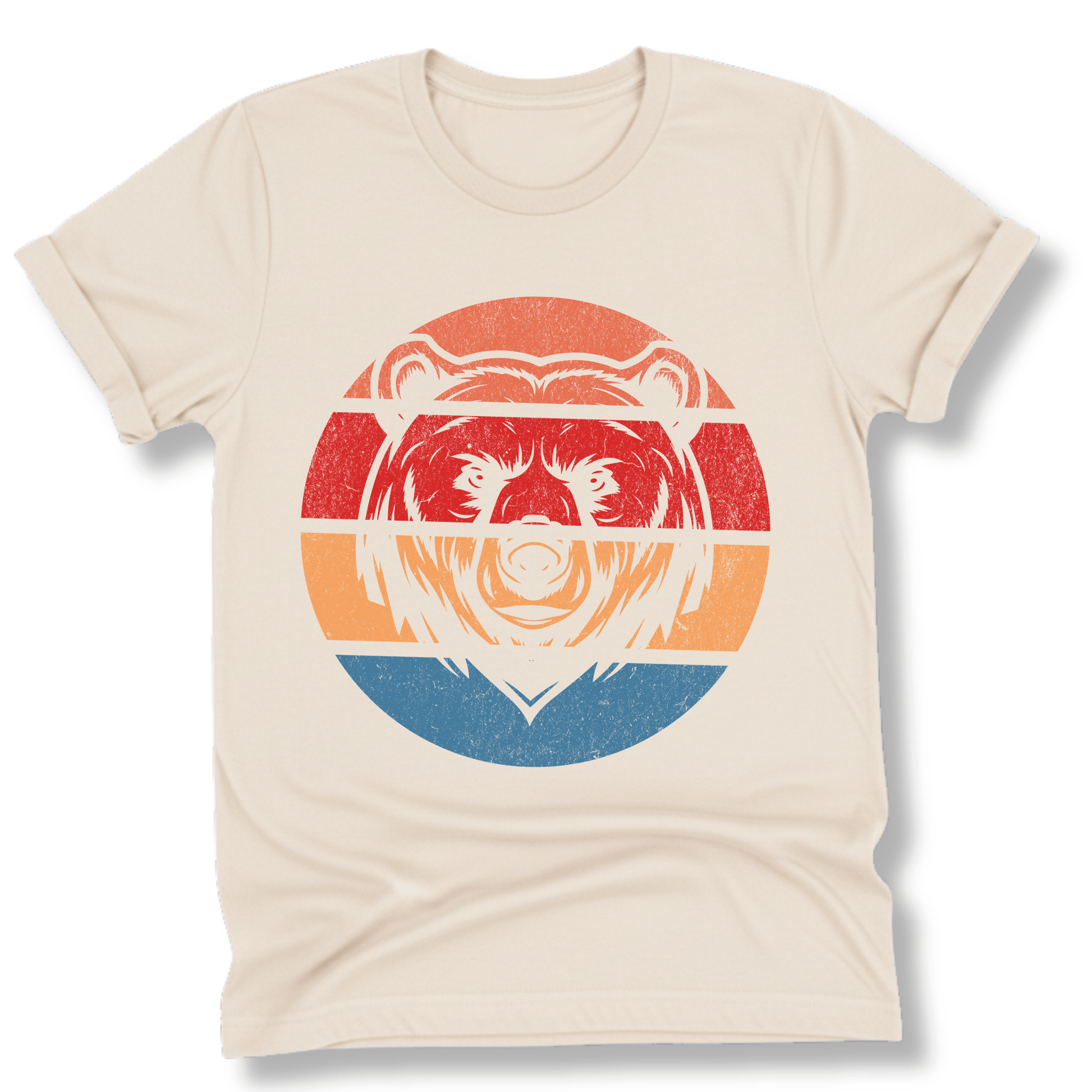 Printify T-Shirt Natural / S Retro Sunset Bear