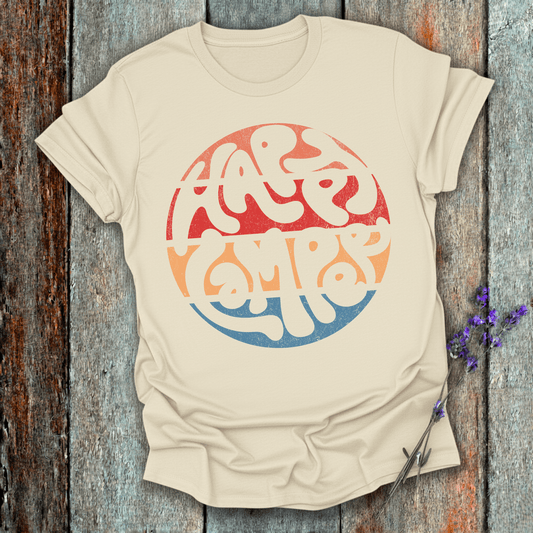 Printify T-Shirt Natural / S Retro Sunset Happy Camper