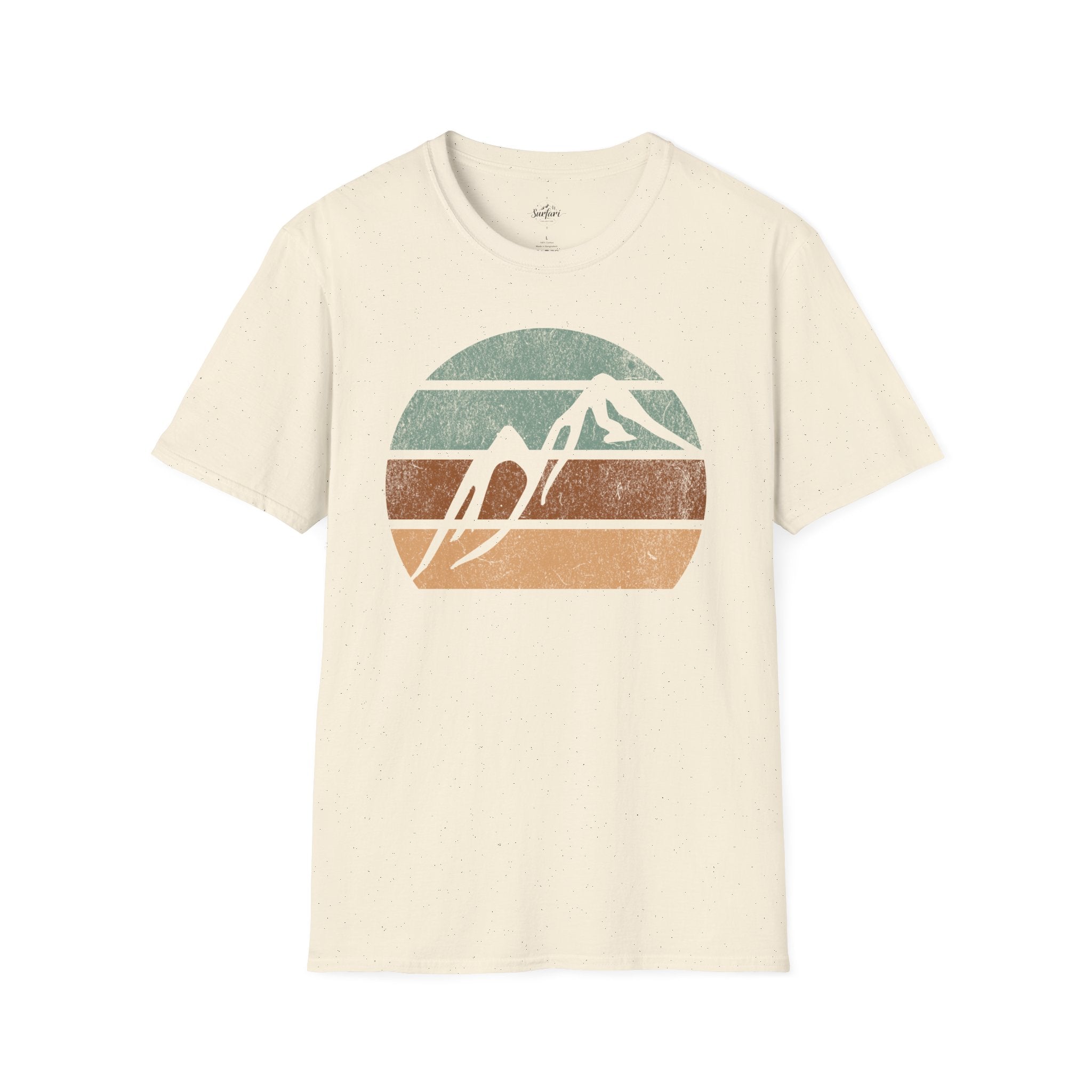 Printify T-Shirt Natural / S Retro Sunset Mountains