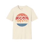 Printify T-Shirt Natural / S Retro Sunset Mountains and Trees