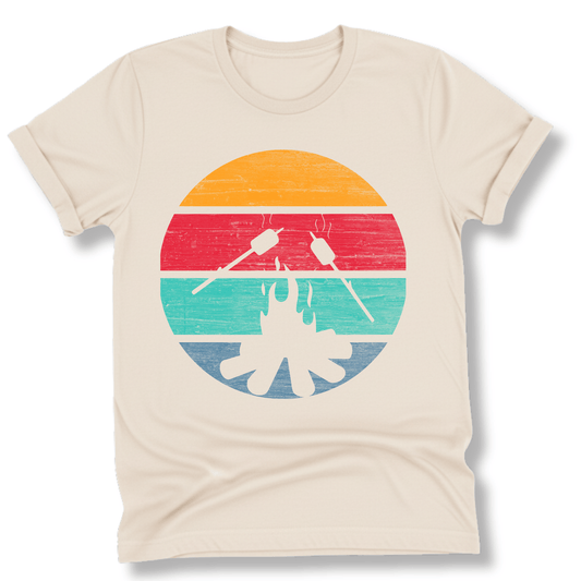 Printify T-Shirt Natural / S Retro Sunset Roasted Marshmallows