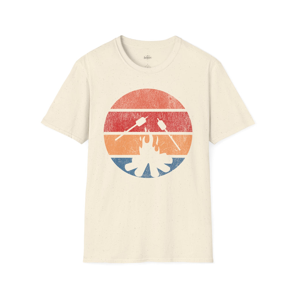 Printify T-Shirt Natural / S Retro Sunset Roasting Marshmallows