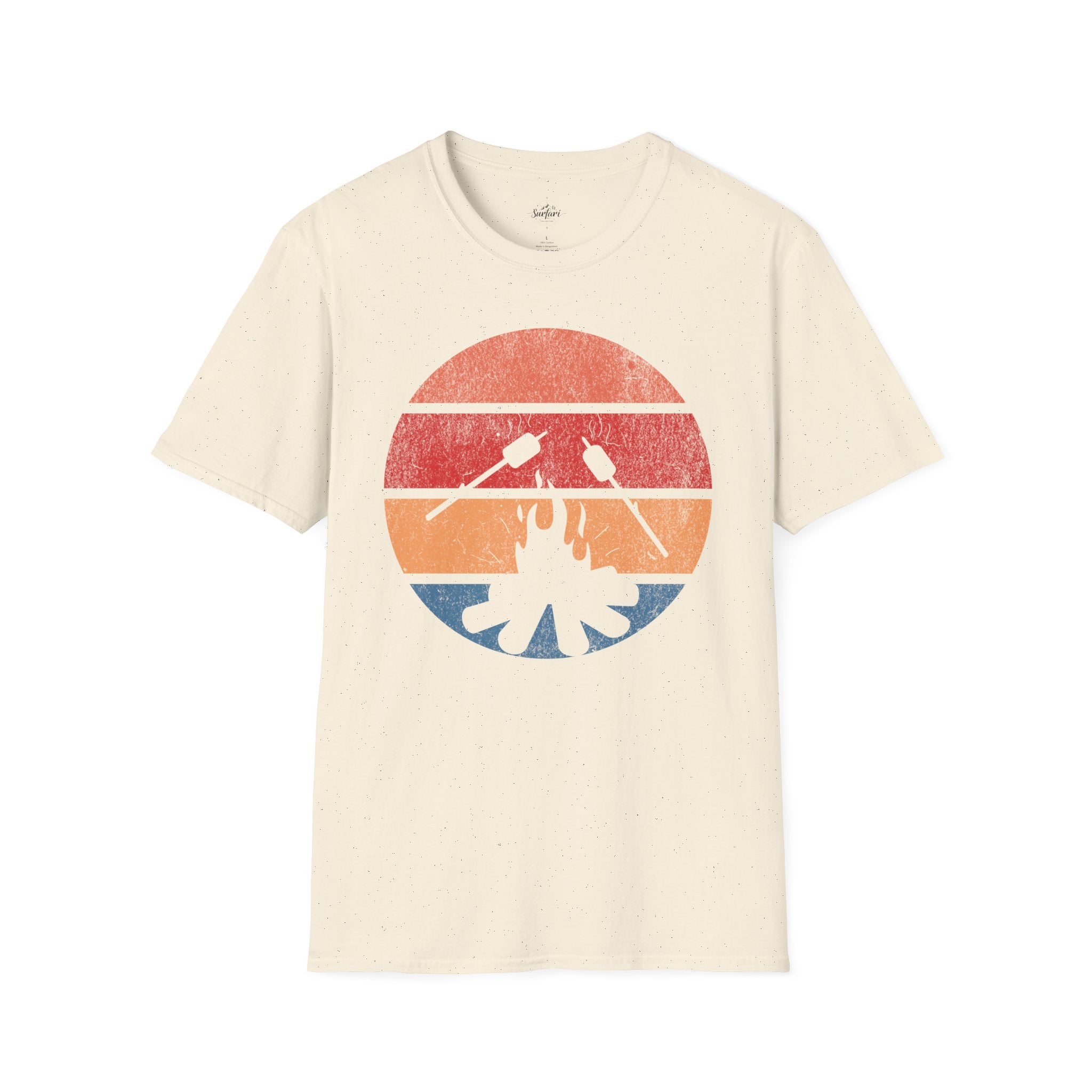 Printify T-Shirt Natural / S Retro Sunset Roasting Marshmallows