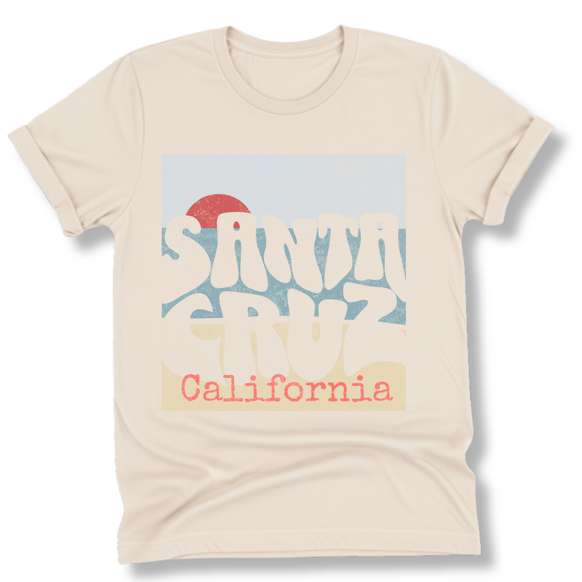 Printify T-Shirt Natural / S Santa Cruz Sunset