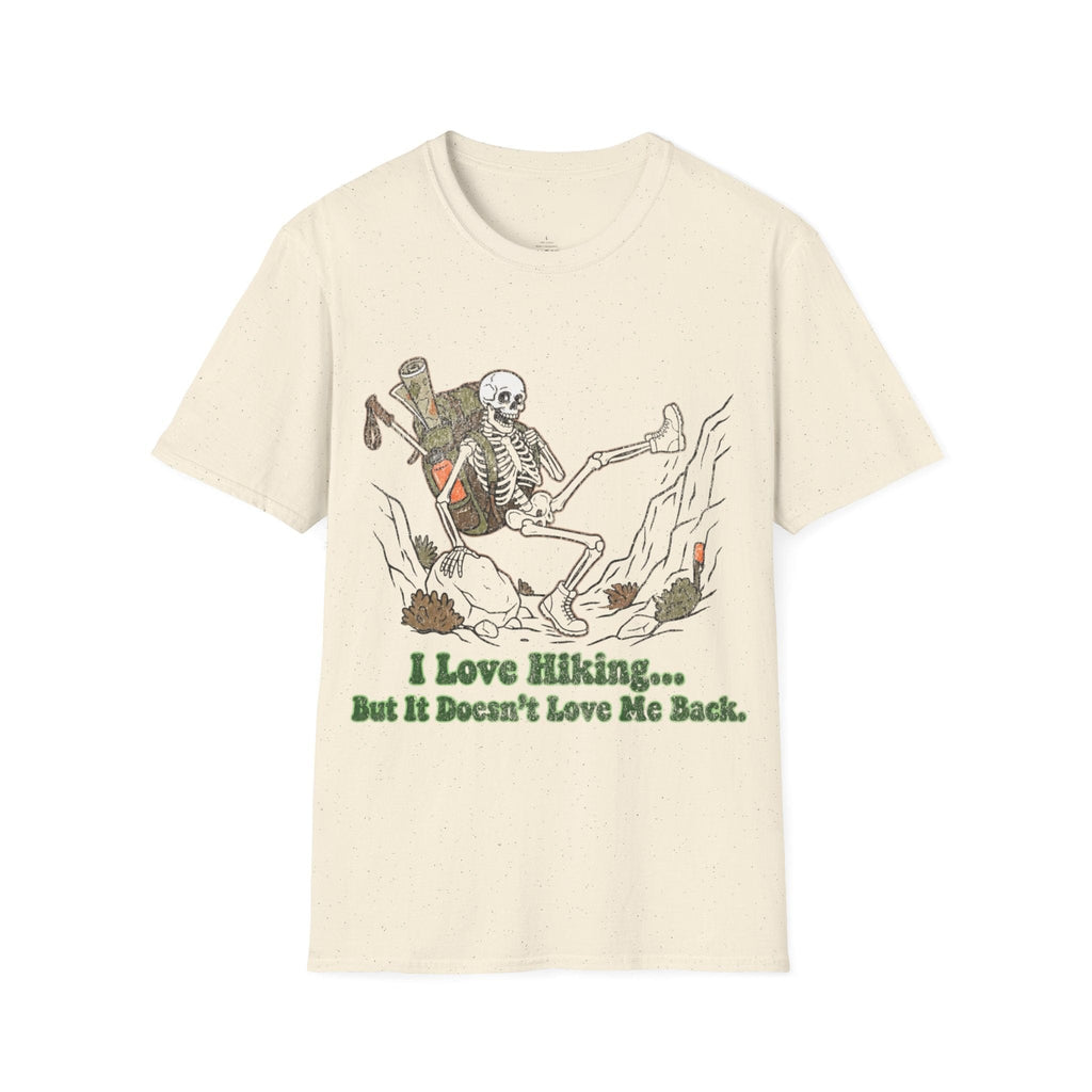 Printify T-Shirt Natural / S Skeleton loves hiking